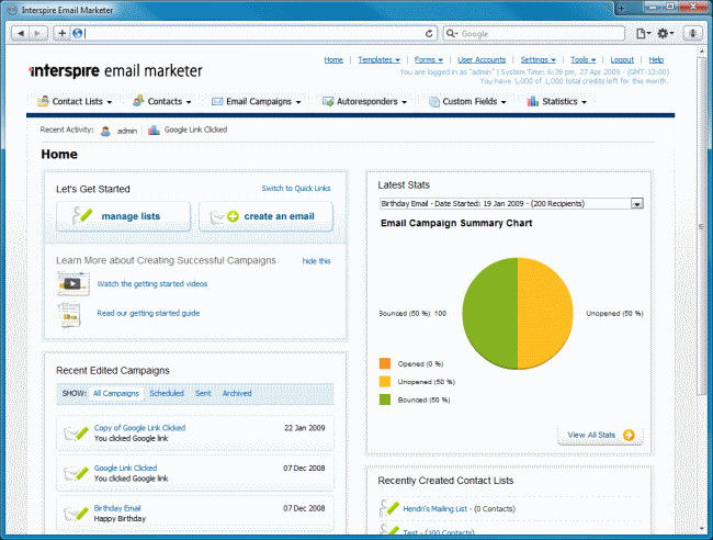 interspire email marketer 6.1 reset admin